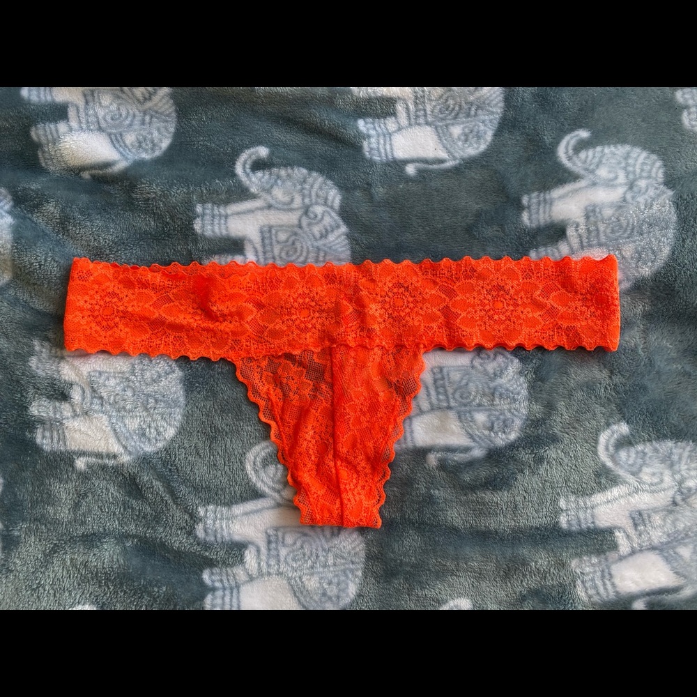 (On hold) VS Pink Small Neon Orange Floral Lace